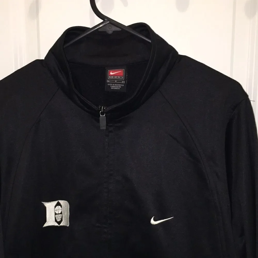 Black Long Nike Duke Blue Devils Team Issue Sewn Full zipper team warmup Jacket